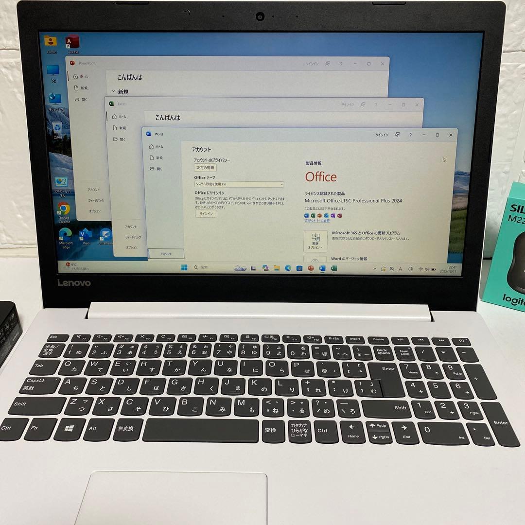 Windows11 オフィス付き高速起動SSD Webカメラ美品レノボノートPC