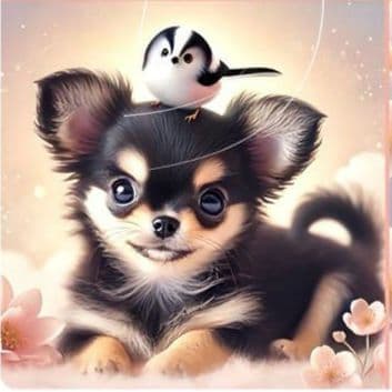 ポメラニアン、柴犬、チワワ、シーズとシマエナガパネル生地　ハンドメイド