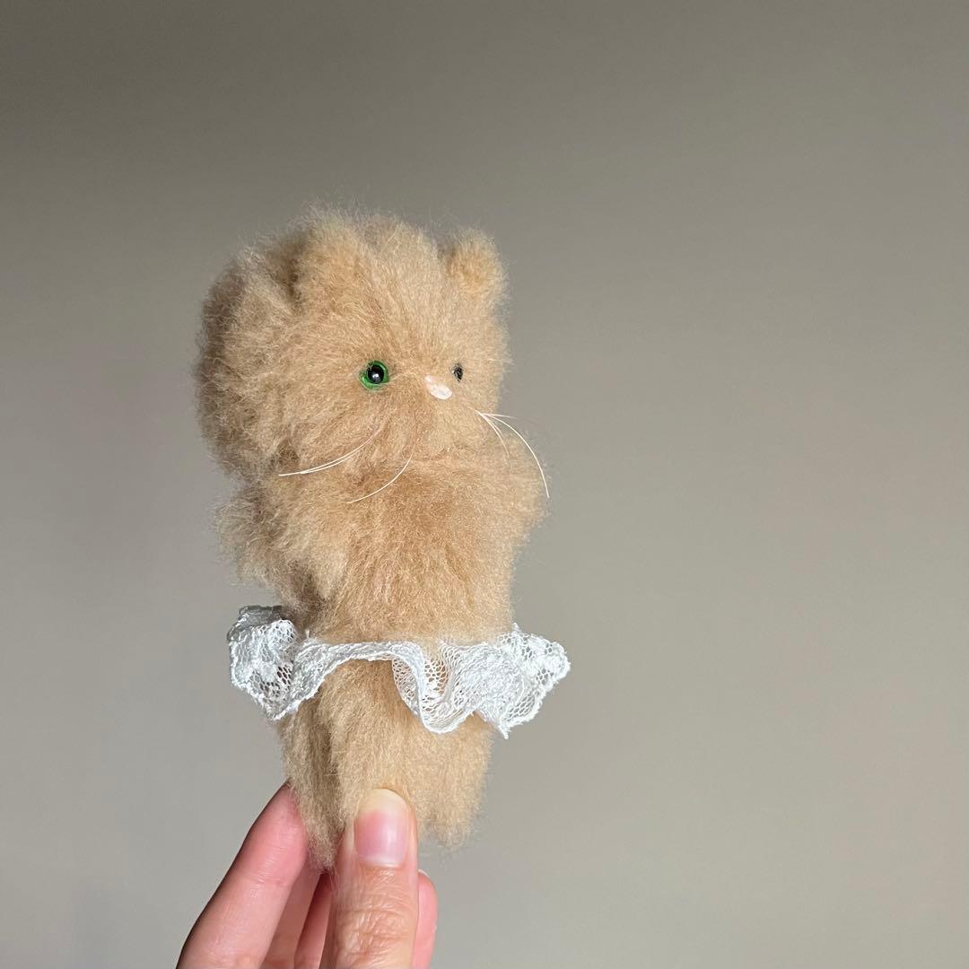 バレリーナ　フリル　猫　ハンドメイド　ぬいぐるみ　作家　アートドール　テディベア