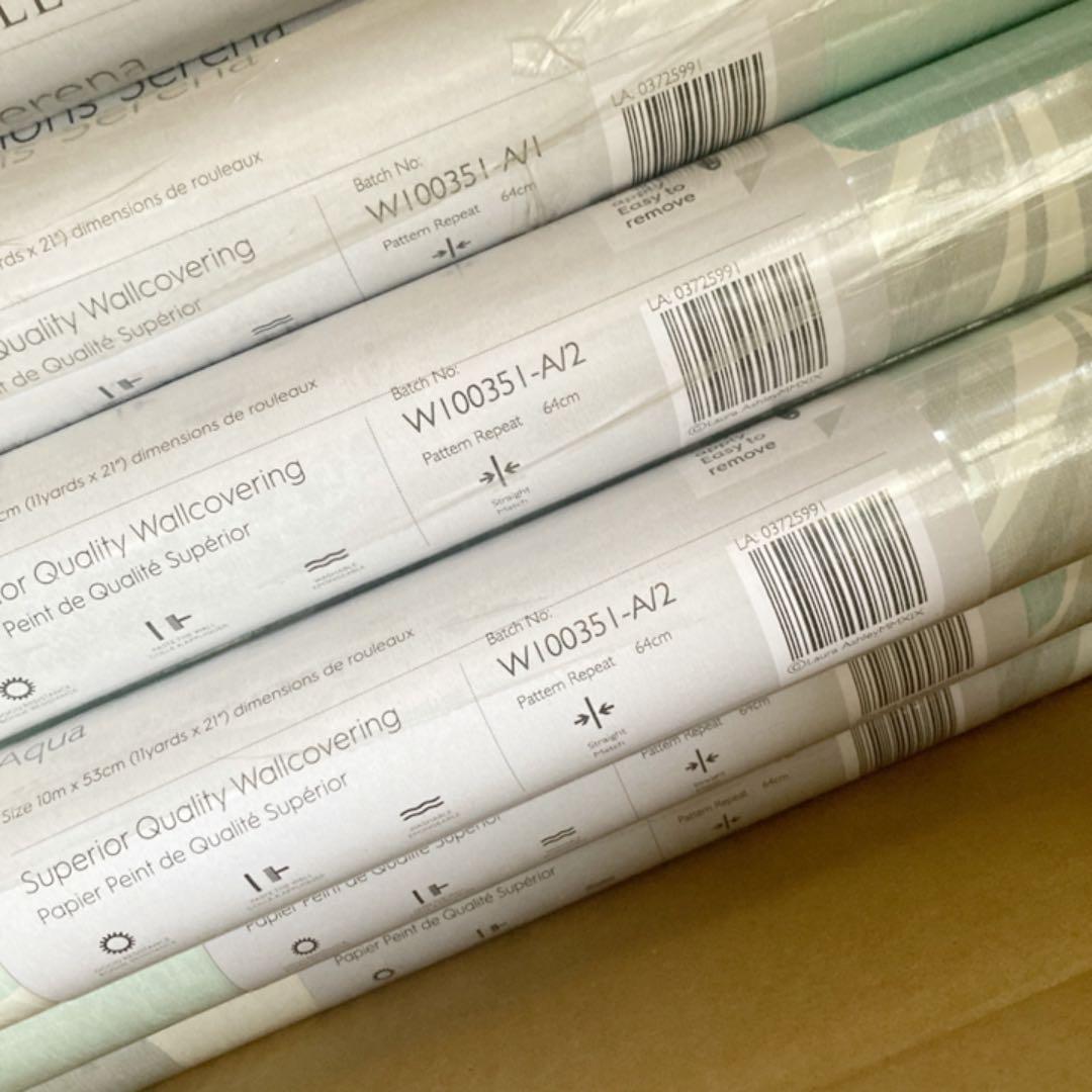ローラアシュレイ UK製壁紙　エディソンズセレナ　アクア　新品1本から