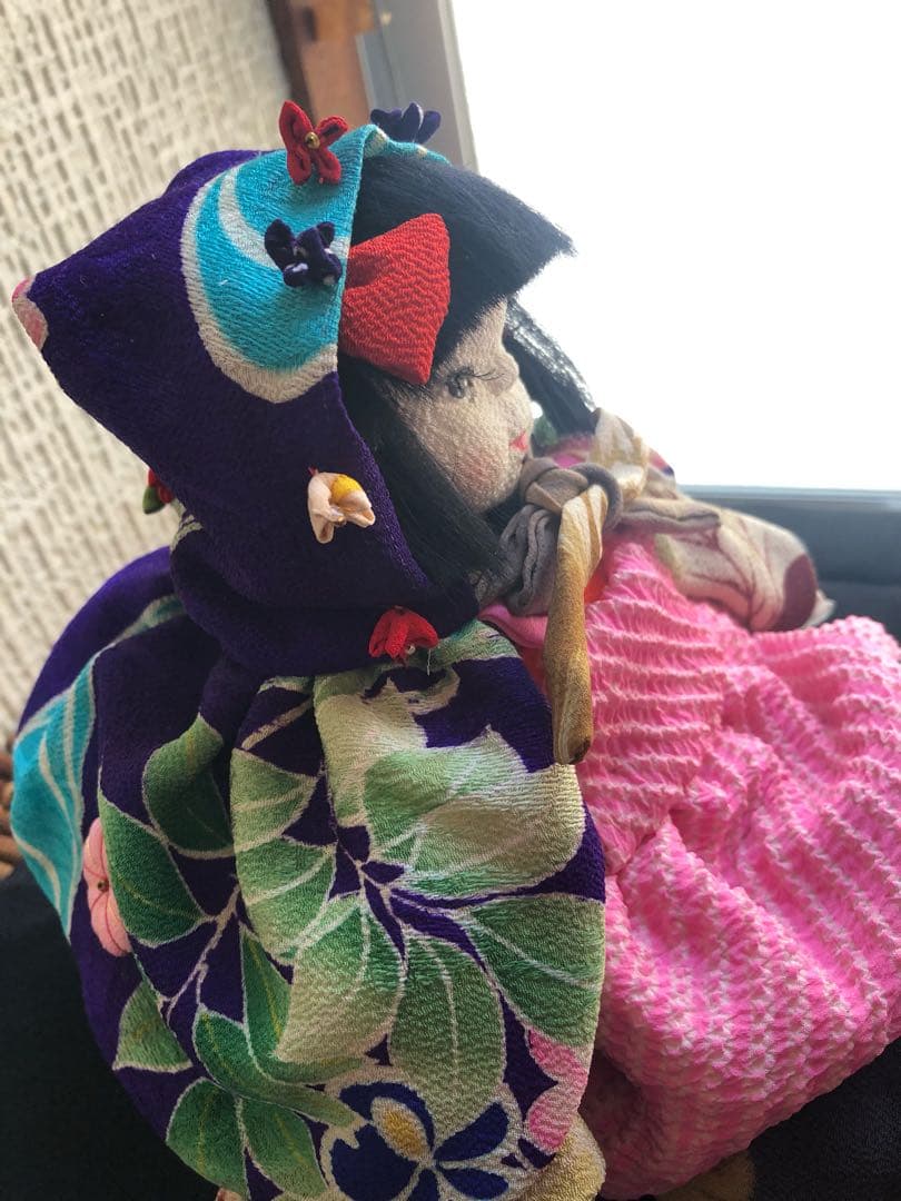 古布を着た  ちりめん人形