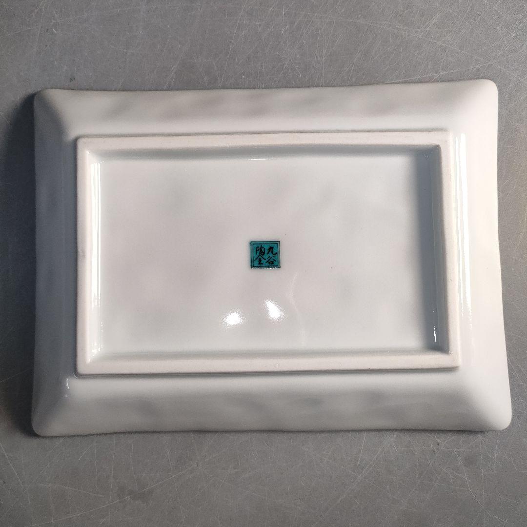 A1296-4/九谷焼/陶全 造/色絵花草文絵替皿揃5客/共箱/角皿/懐石道具/