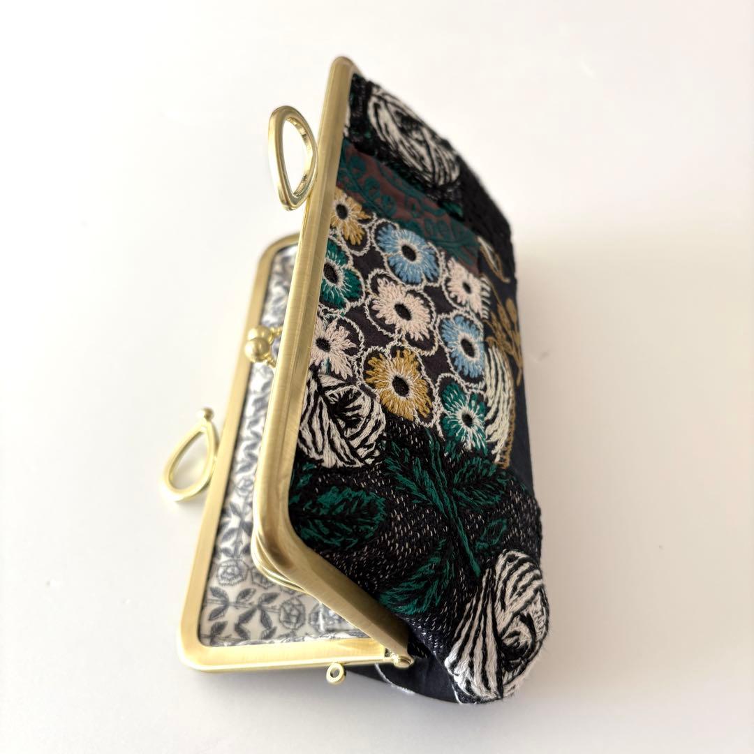 ミナペルホネン ハンドメイド がま口親子長財布 パッチワーク