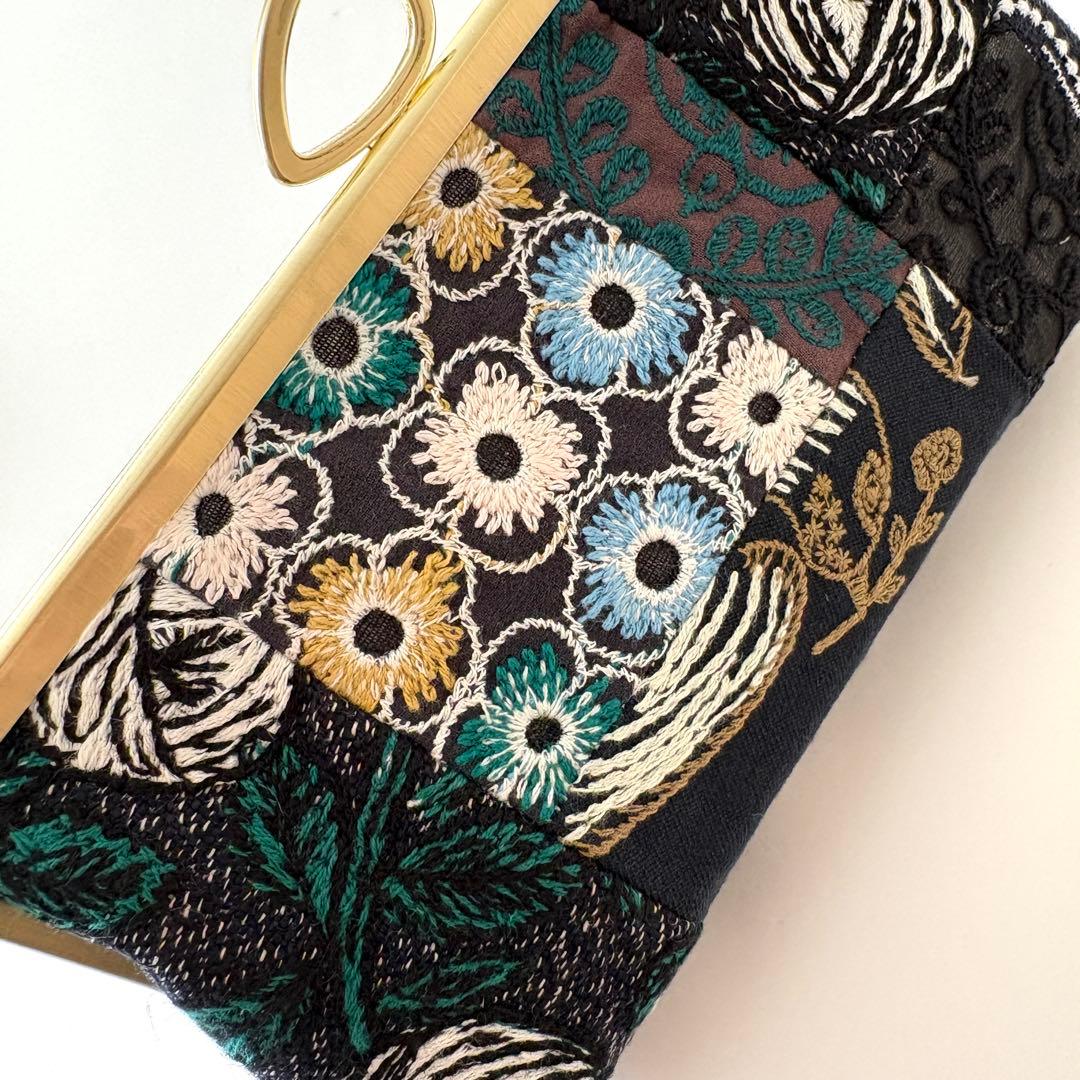 ミナペルホネン ハンドメイド がま口親子長財布 パッチワーク