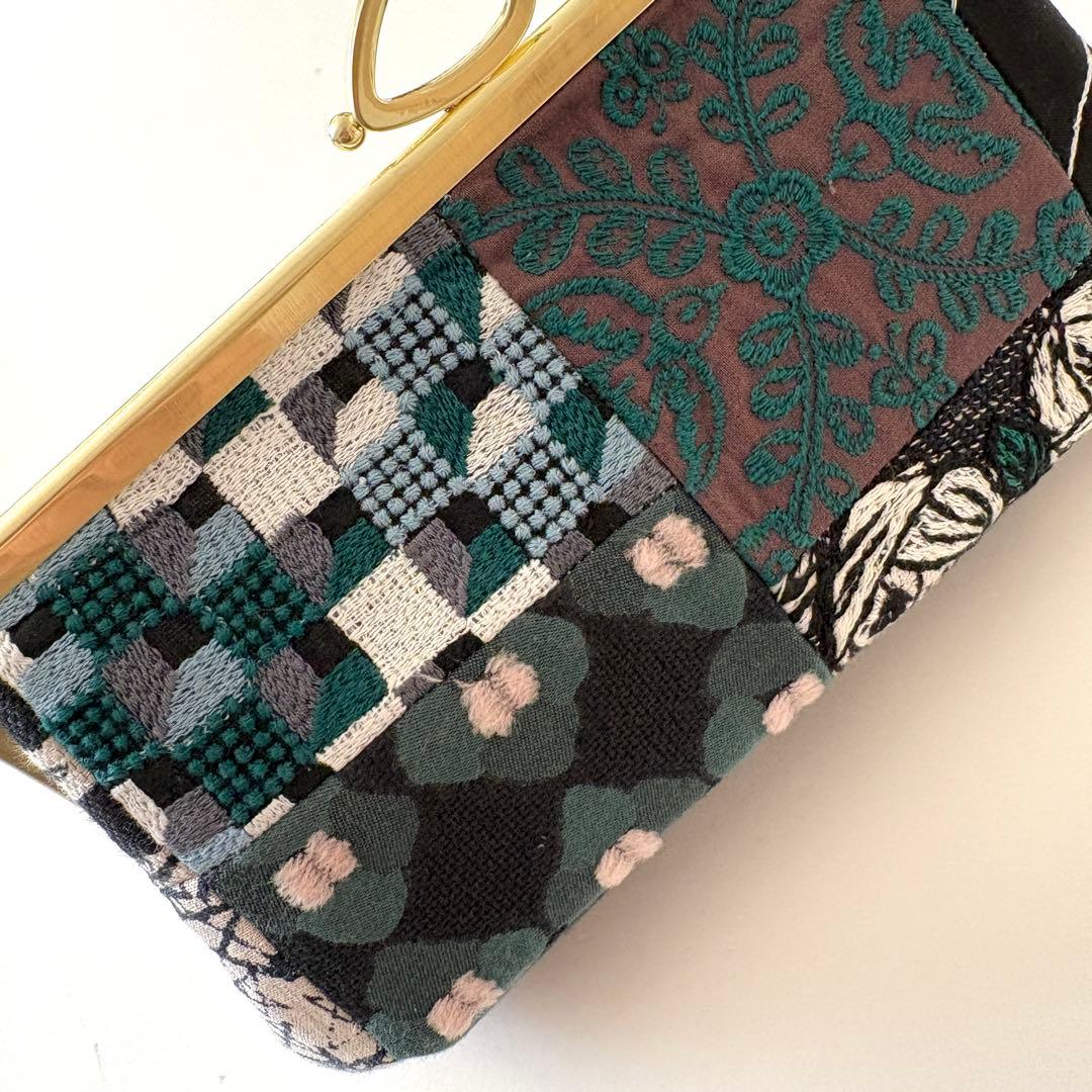 ミナペルホネン ハンドメイド がま口親子長財布 パッチワーク