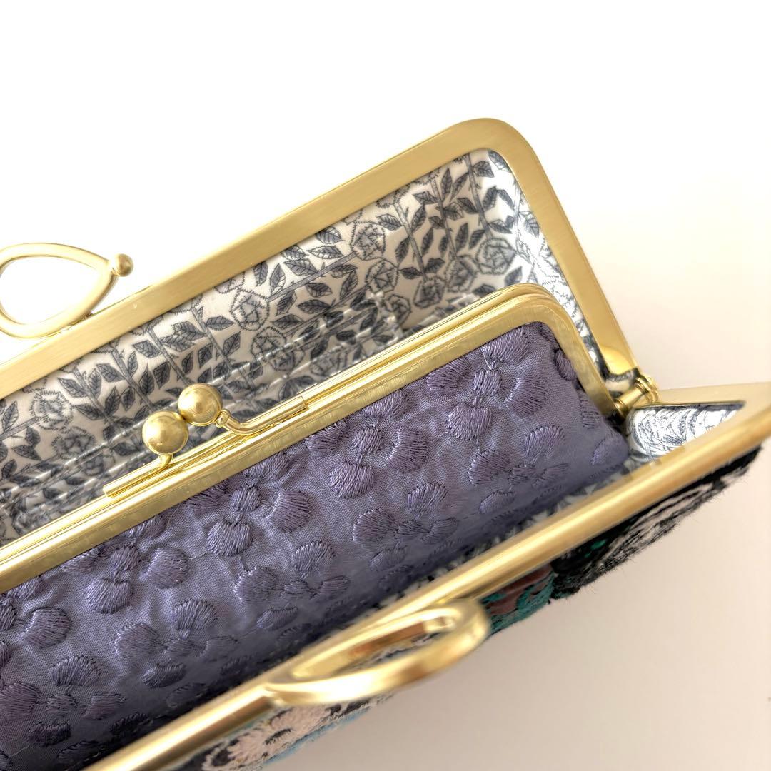ミナペルホネン ハンドメイド がま口親子長財布 パッチワーク
