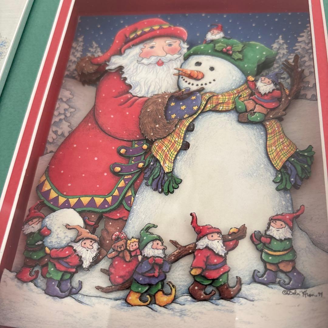 クリスマス　シャドーボックス　サンタクロース