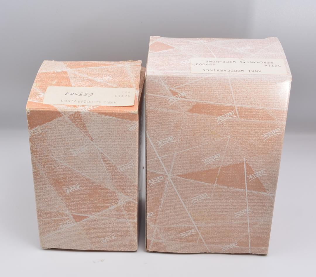 商人とその妻　２体セット　アンリ　ANRI　12ｃｍ　ヴィンテージ　箱付き