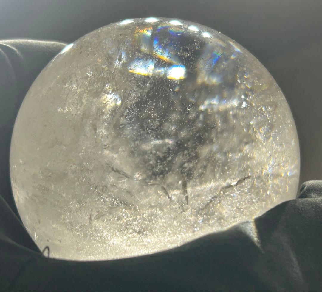 水晶丸玉　虹入り