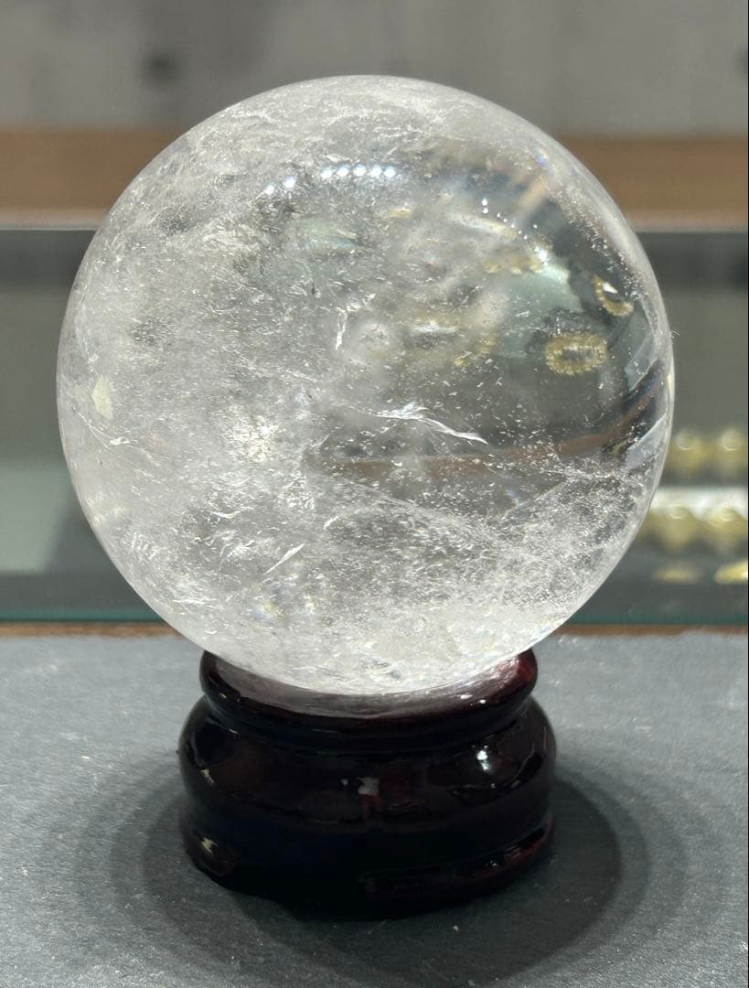 水晶丸玉　虹入り