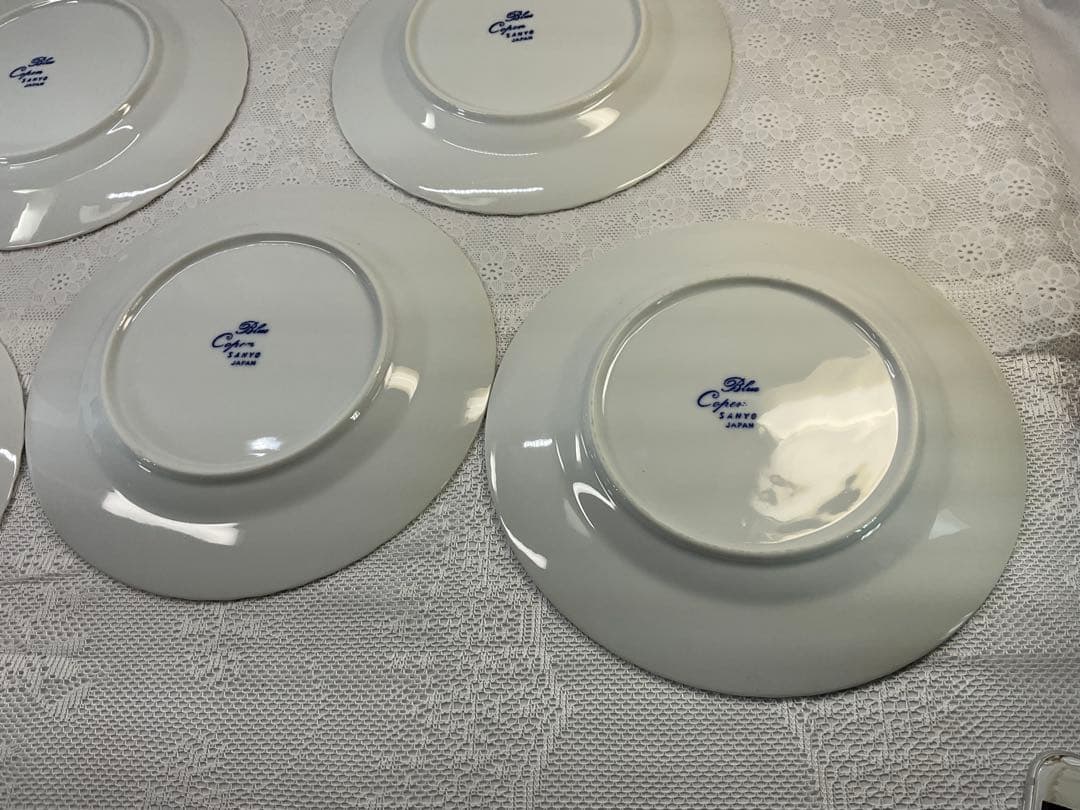 三洋陶器 SANYO Blue copen青い花柄陶磁器皿5枚セット