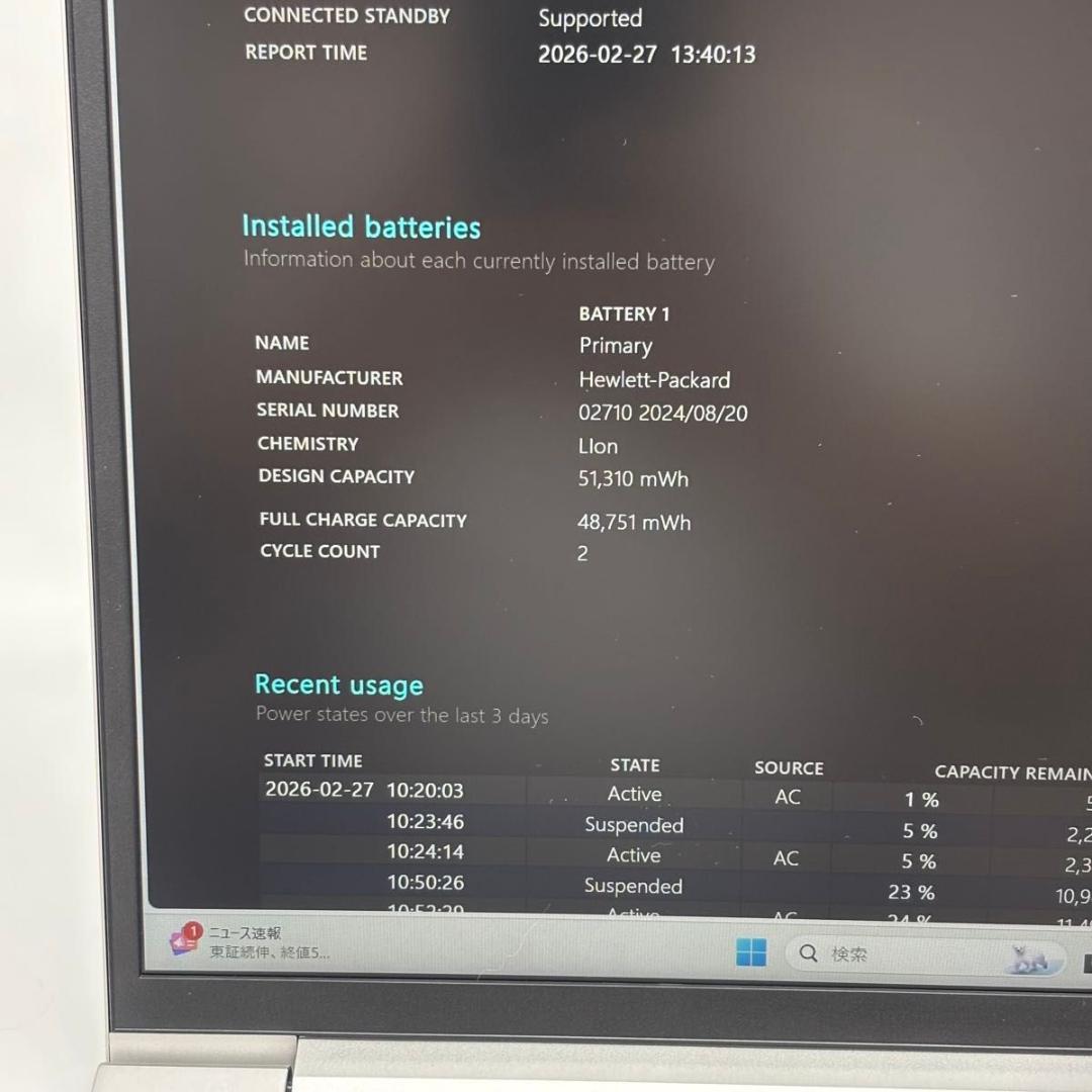 Windowsノート本体 HP 450 G10 Core i5-1335U/16GB/256GB 2