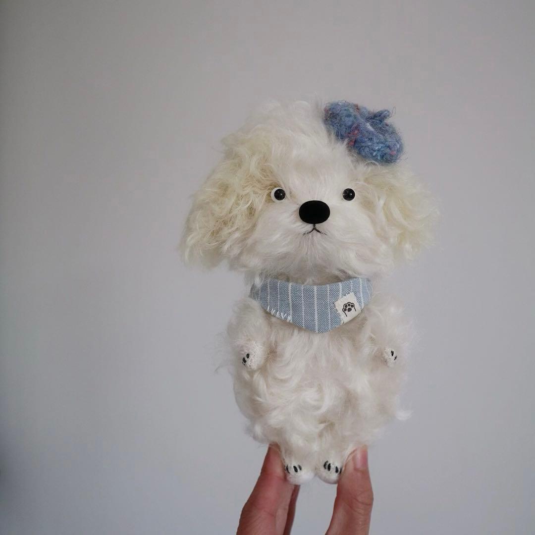 画伯仔犬 アーティストベア 海外作家様 ハンドメイド ぬいぐるみ テディベア