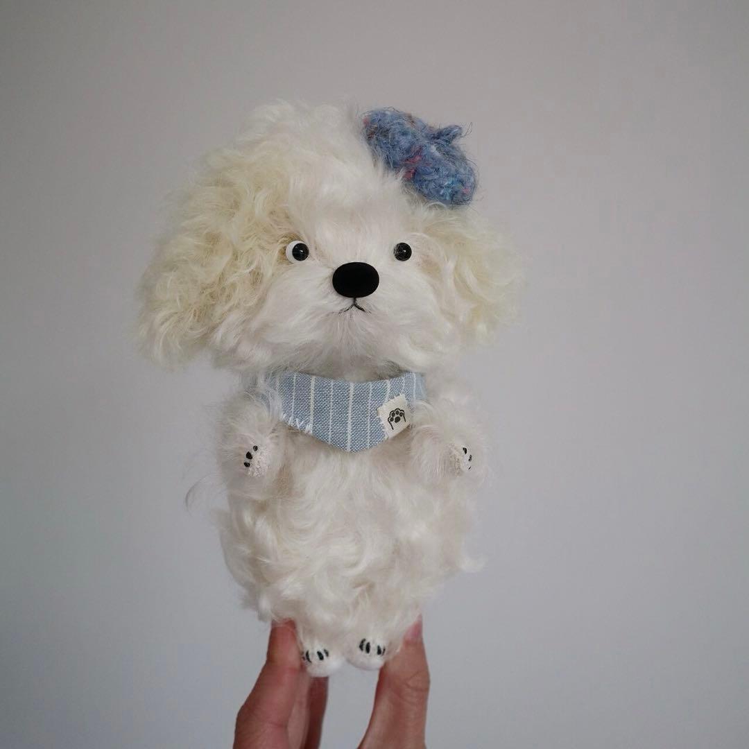 画伯仔犬 アーティストベア 海外作家様 ハンドメイド ぬいぐるみ テディベア
