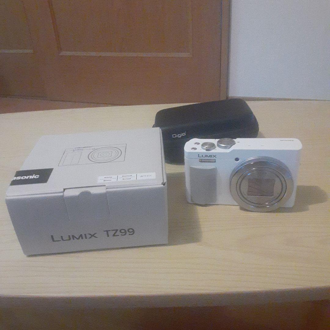 [良品]LUMIX デジタルカメラ ホワイト DC-TZ99(カメラケース付)