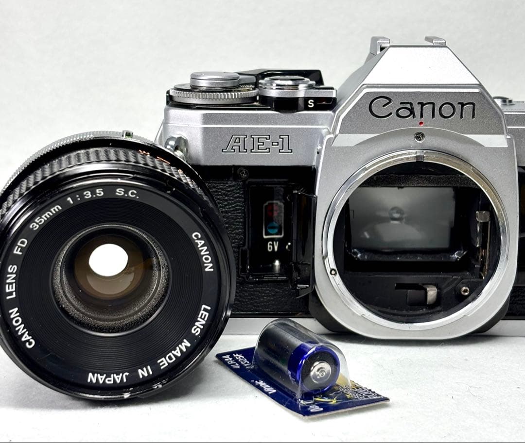 【整備品】キャノンフィルムカメラAE-1シルバー& FD35mm 3643612