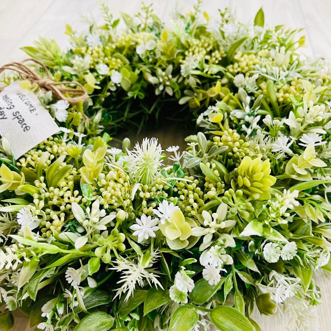 ナチュラル グリーンリース ボタニカル フェイクグリーン 春まち 182