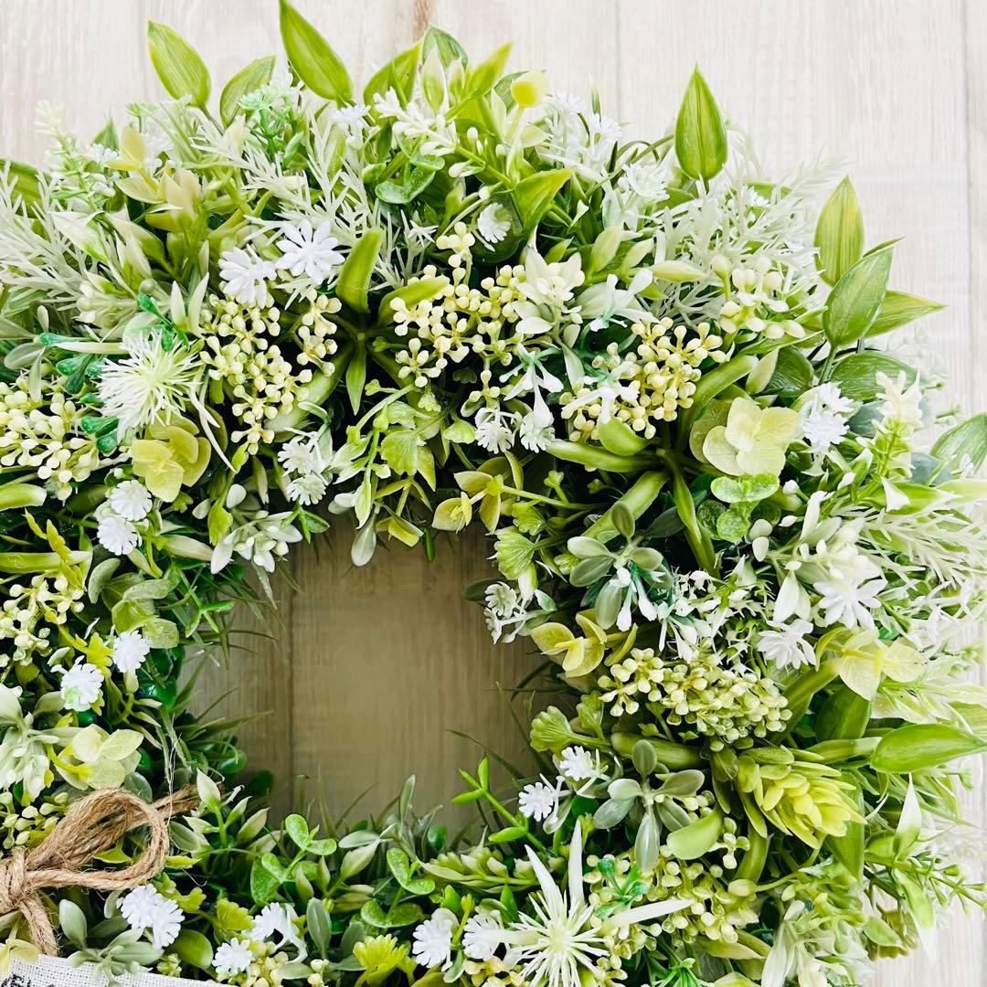 ナチュラル グリーンリース ボタニカル フェイクグリーン 春まち 182