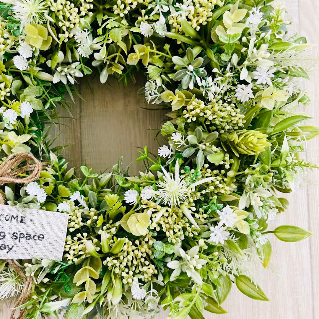 ナチュラル グリーンリース ボタニカル フェイクグリーン 春まち 182