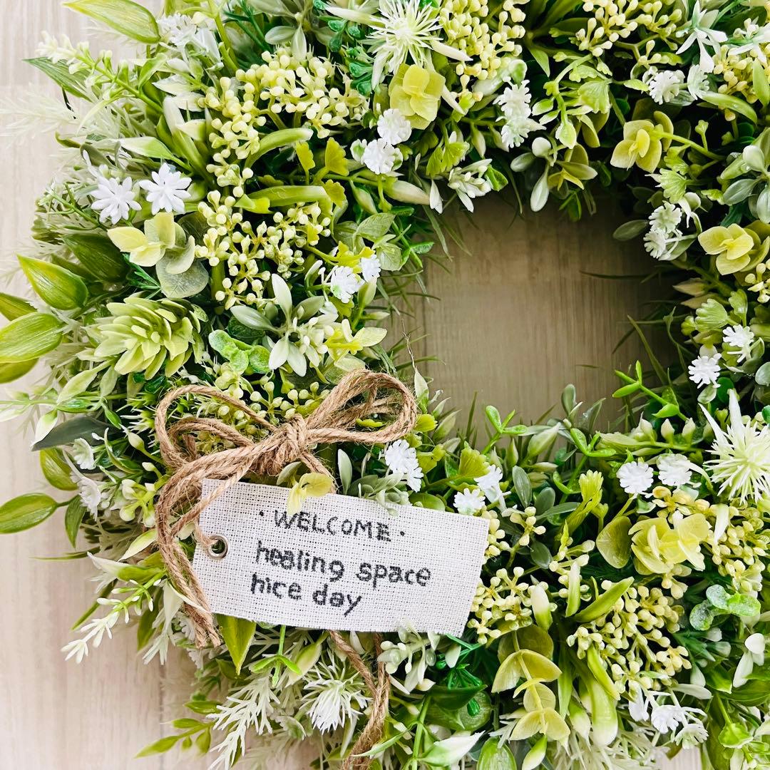 ナチュラル グリーンリース ボタニカル フェイクグリーン 春まち 182