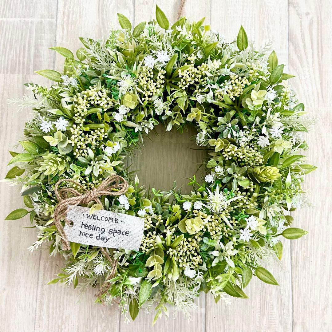 ナチュラル グリーンリース ボタニカル フェイクグリーン 春まち 182