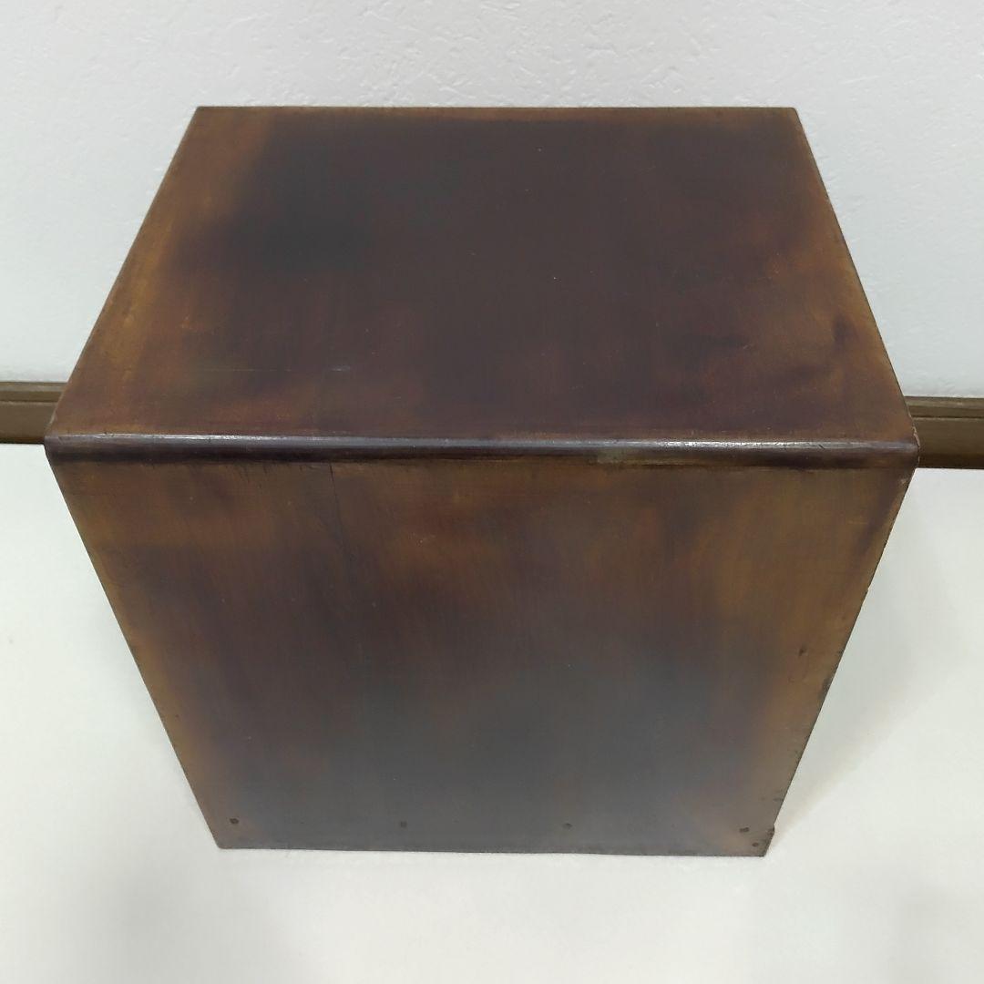 アンティーク古道具 引き出し4杯小引き出し レターケース ネームプレート付き