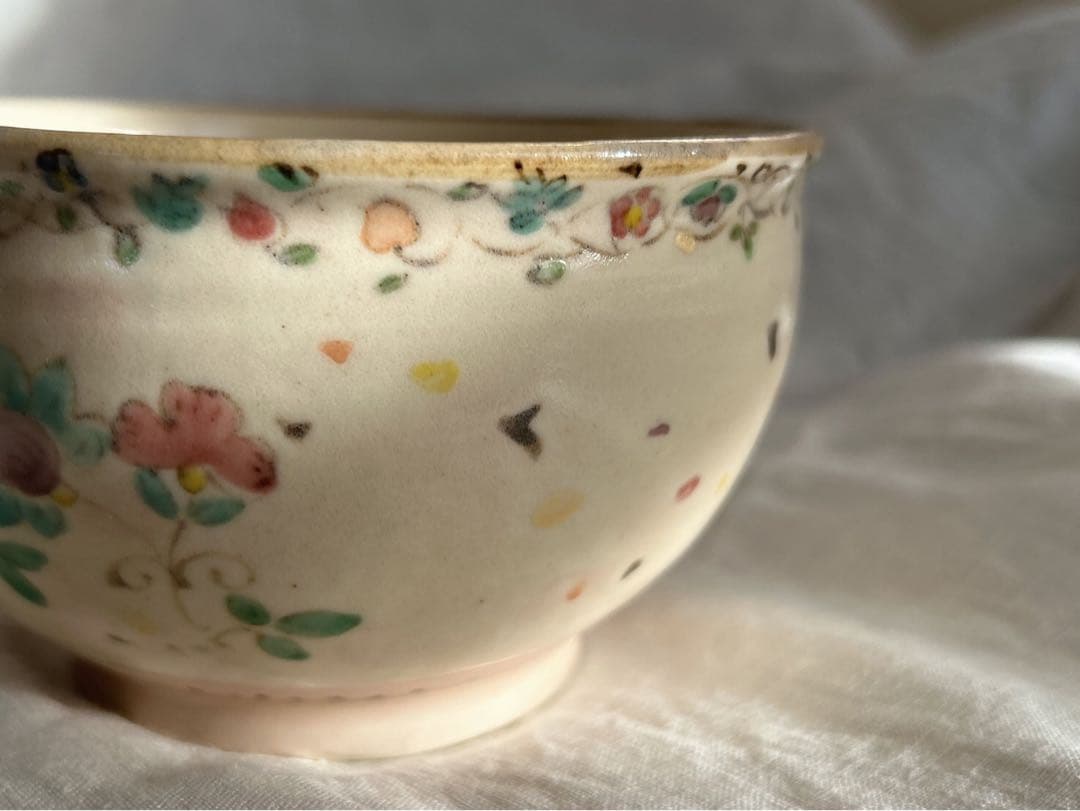 新品未使用❀　ははみや　うつわ　まる椀　絵付け　半磁器　陶芸　作家　京焼　益子焼