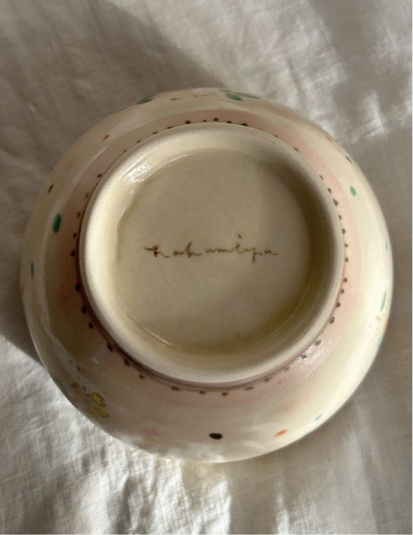 新品未使用❀　ははみや　うつわ　まる椀　絵付け　半磁器　陶芸　作家　京焼　益子焼