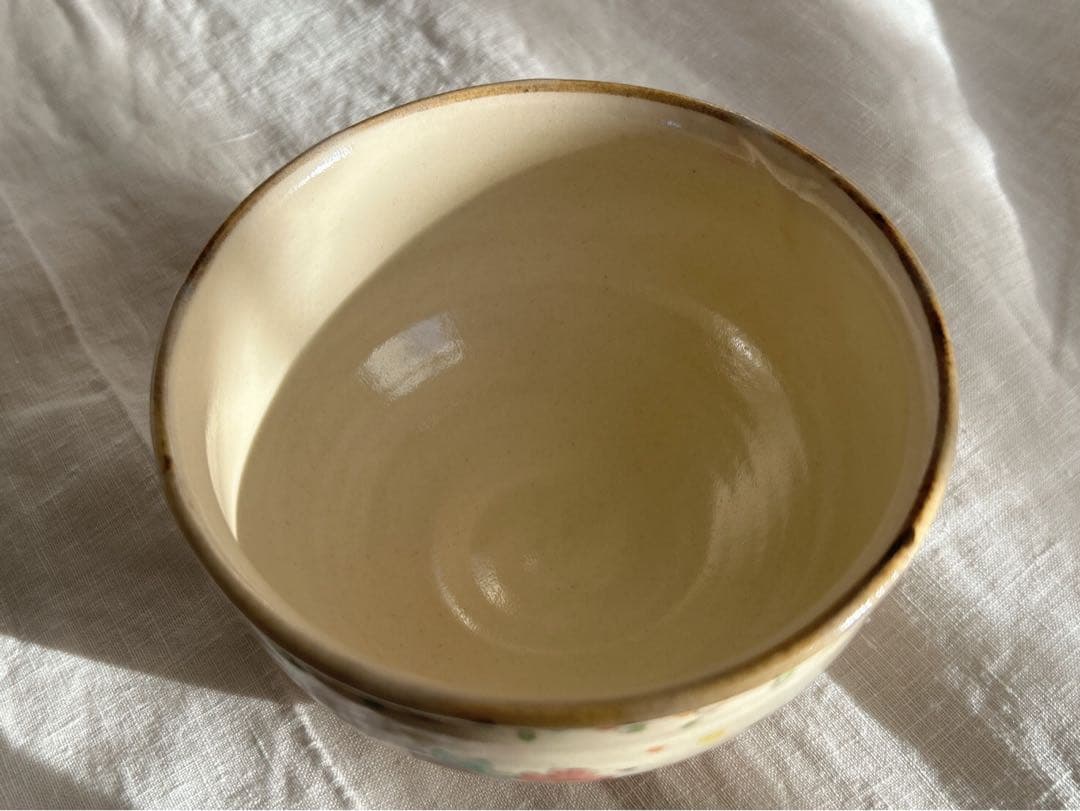 新品未使用❀　ははみや　うつわ　まる椀　絵付け　半磁器　陶芸　作家　京焼　益子焼