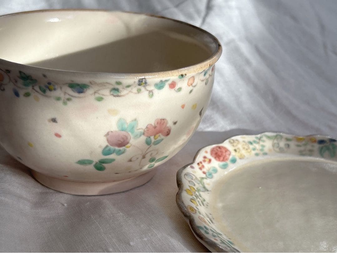 新品未使用❀　ははみや　うつわ　まる椀　絵付け　半磁器　陶芸　作家　京焼　益子焼