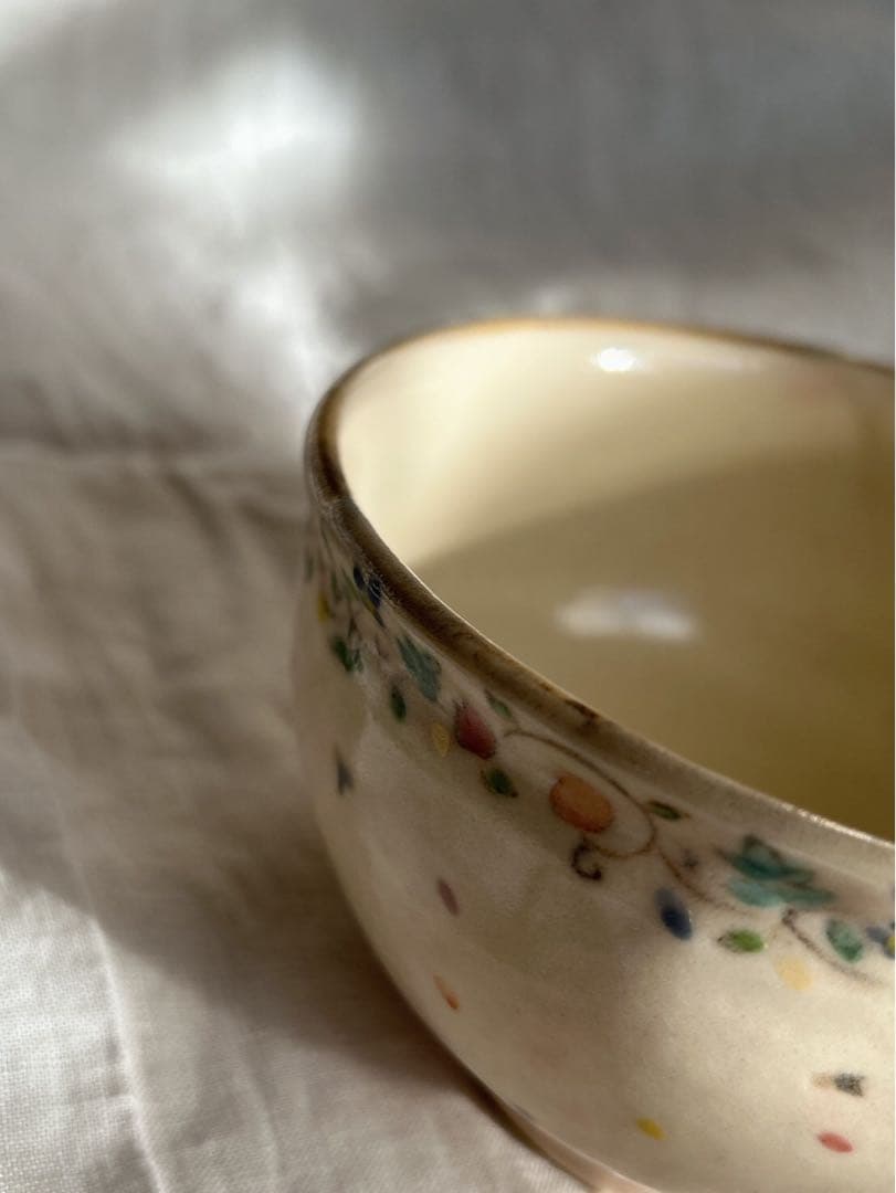 新品未使用❀　ははみや　うつわ　まる椀　絵付け　半磁器　陶芸　作家　京焼　益子焼