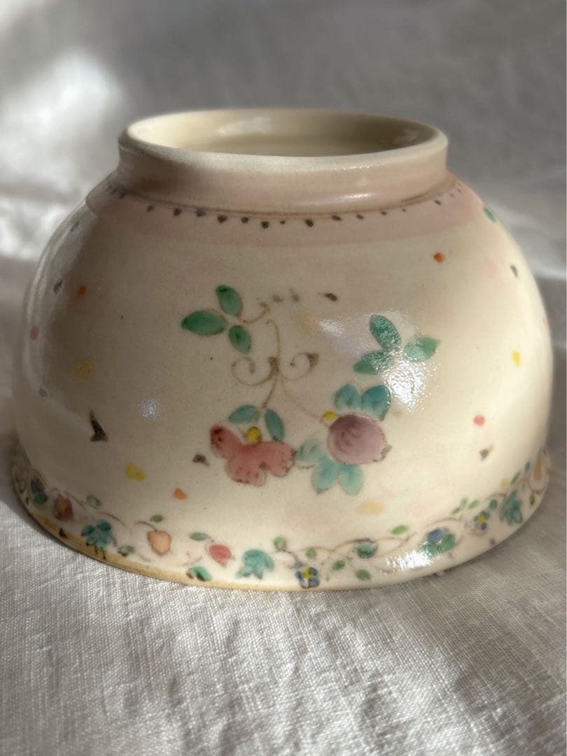 新品未使用❀　ははみや　うつわ　まる椀　絵付け　半磁器　陶芸　作家　京焼　益子焼