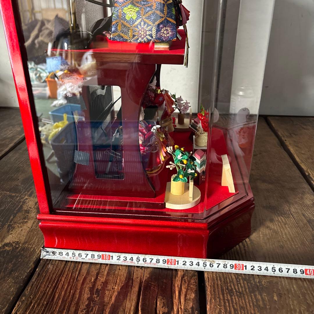 雛人形 2段 アクリルケース 高級木製道具