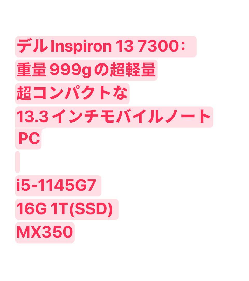 DELL Inspiron 13 7300 i5 16G 1T 超軽量999g