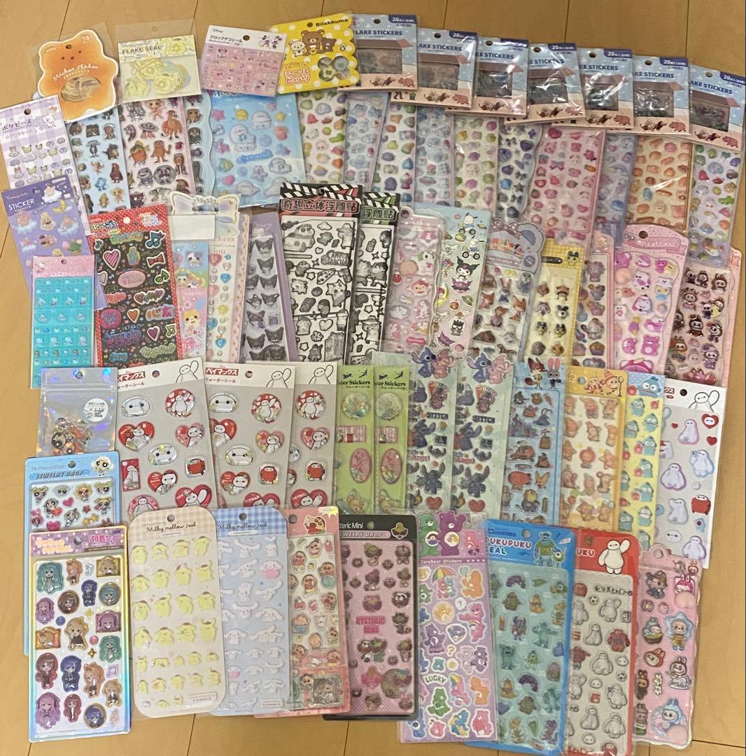 シールまとめ売り　95枚　サンリオ　ディズニー　ヒスミニ　ポケモン　シール