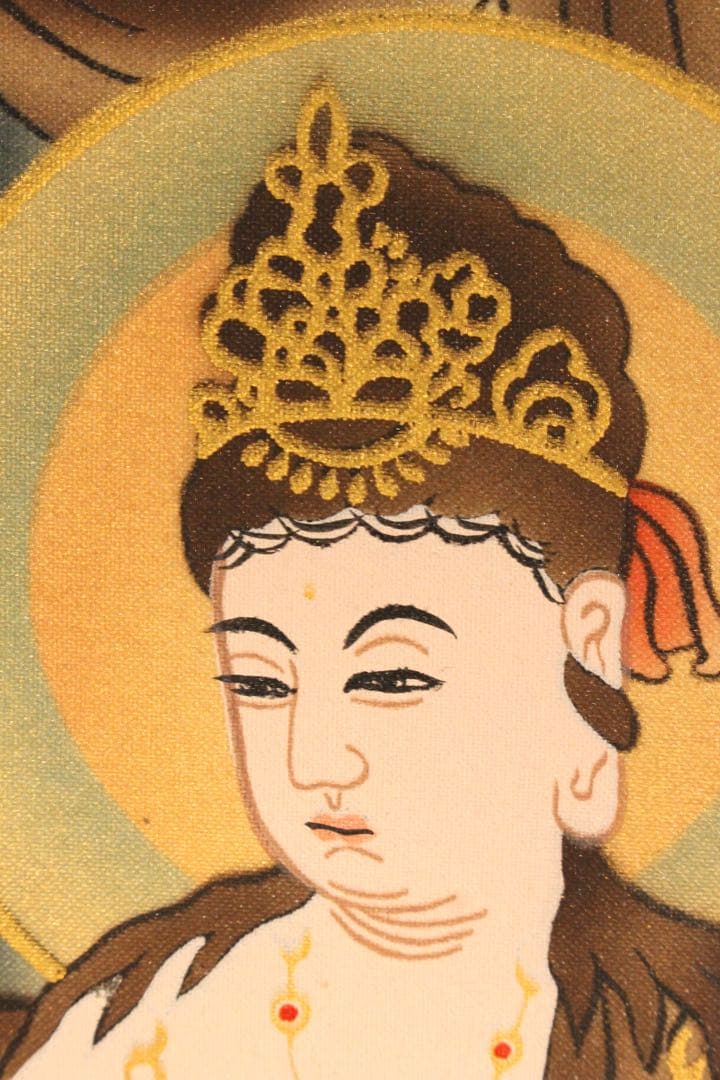 No5270 掛軸　福田素仙　十三仏図　絹本着色　合箱　絵画　古美術　送料無料