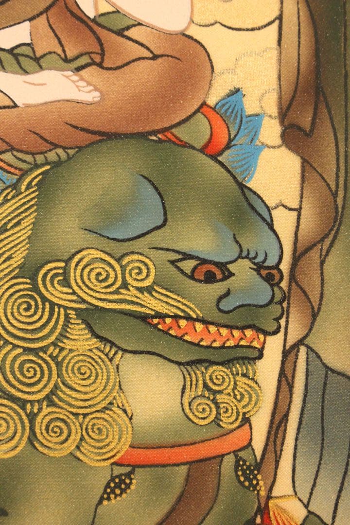 No5270 掛軸　福田素仙　十三仏図　絹本着色　合箱　絵画　古美術　送料無料