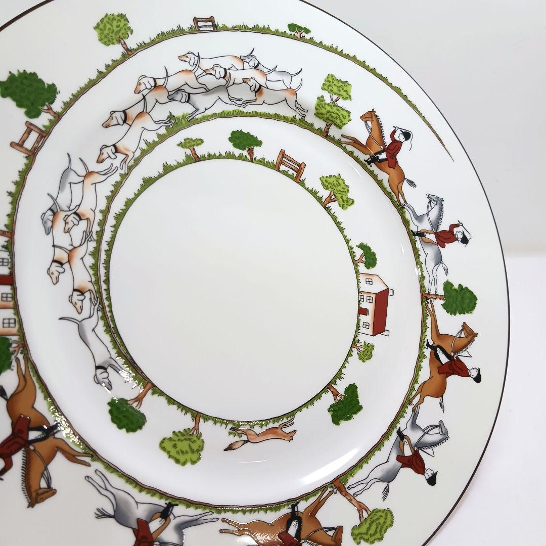 Y3333-4-4 ウェッジウッド ハンティングシーン プレート 直径27㎝