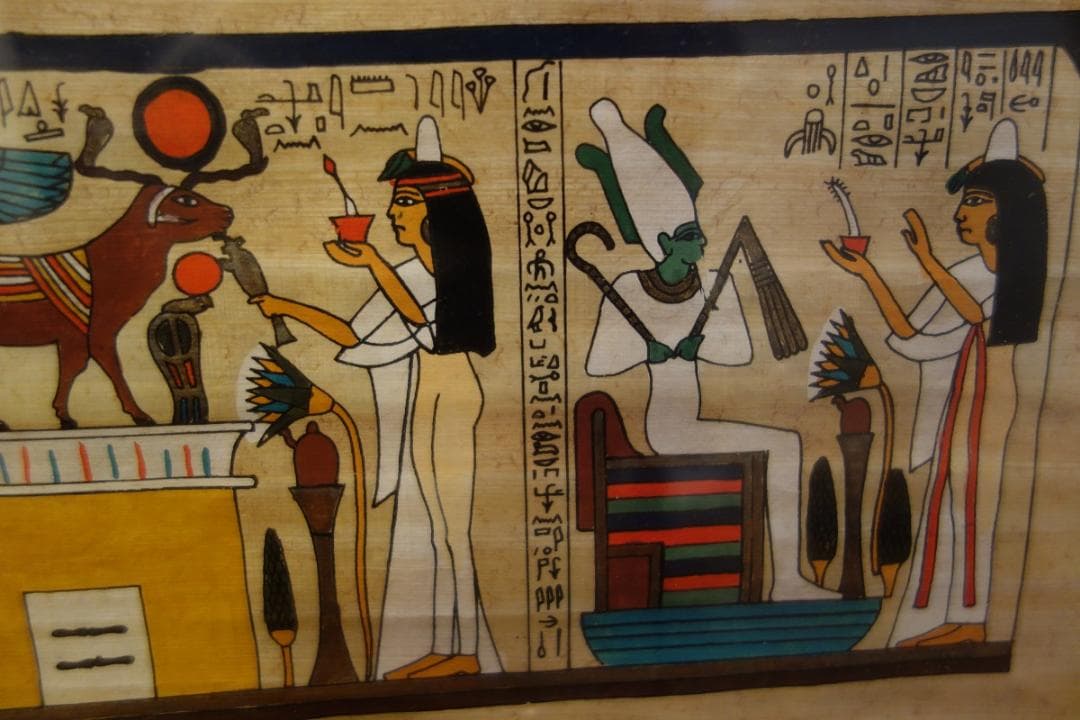 肉筆 手描き エジプト決定版のハンドメイドのパピルス画 絵画