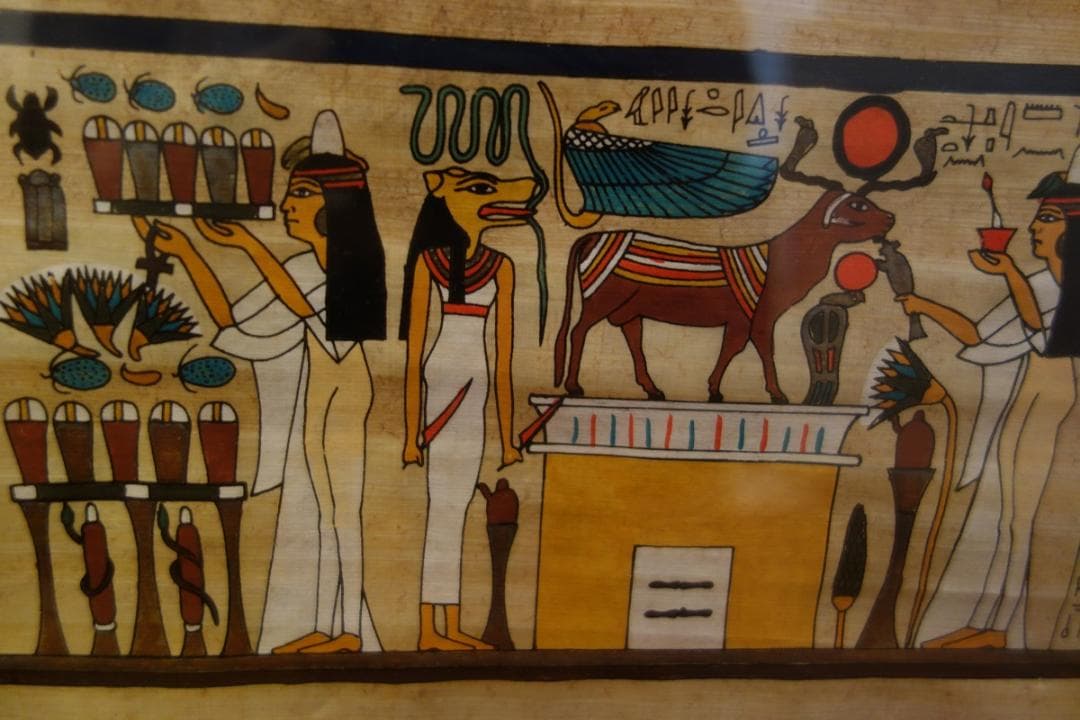 肉筆 手描き エジプト決定版のハンドメイドのパピルス画 絵画