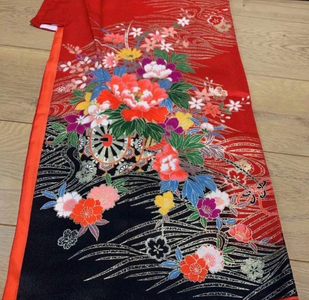 【値下げ】七五三 女の子 着物セット 赤色