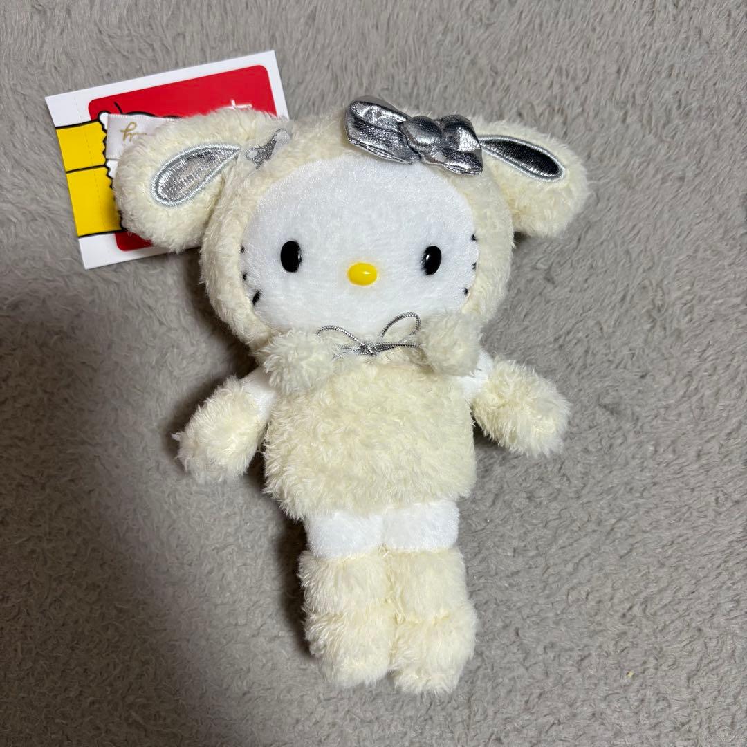 ハローキティ展 マスコット キーホルダー モノトーンドレス 雪うさぎ ぬいぐるみ