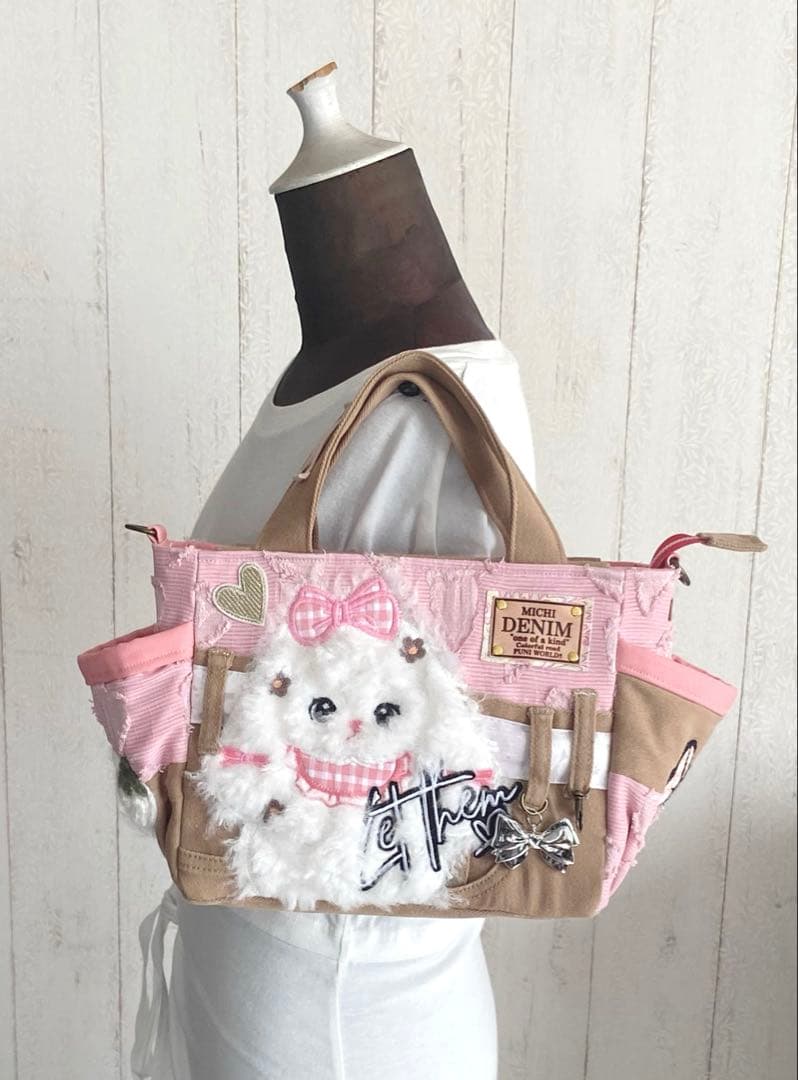 デニムリメイクバッグS 垂れ耳うさぎ