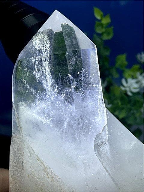 ◆超強いパワー(藍針入り)天然水晶クラスターB89B6/252B57D