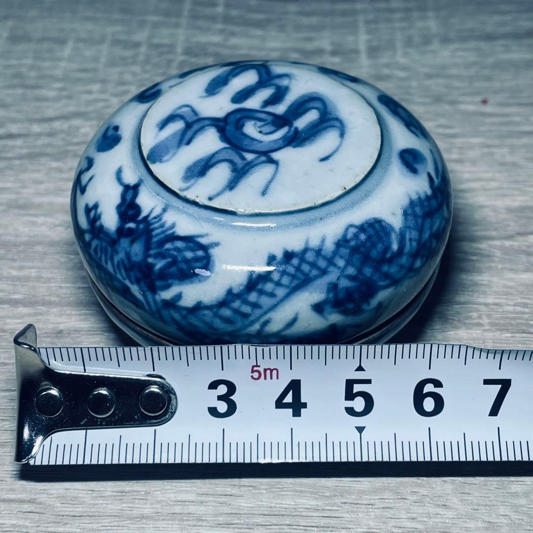 香合　南京雲龍　龍図　時代物　中国　骨董品