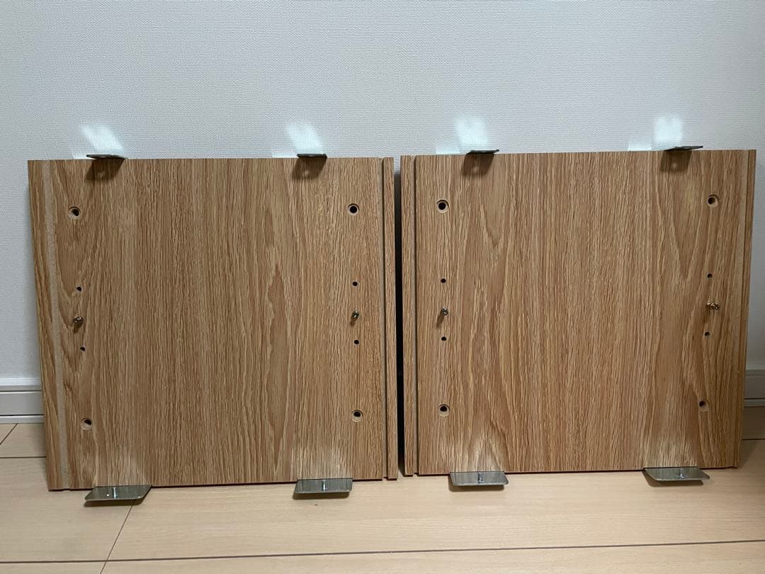 【無印良品】スチールユニットシェルフ用・ボックス・ガラス引き戸・オーク材