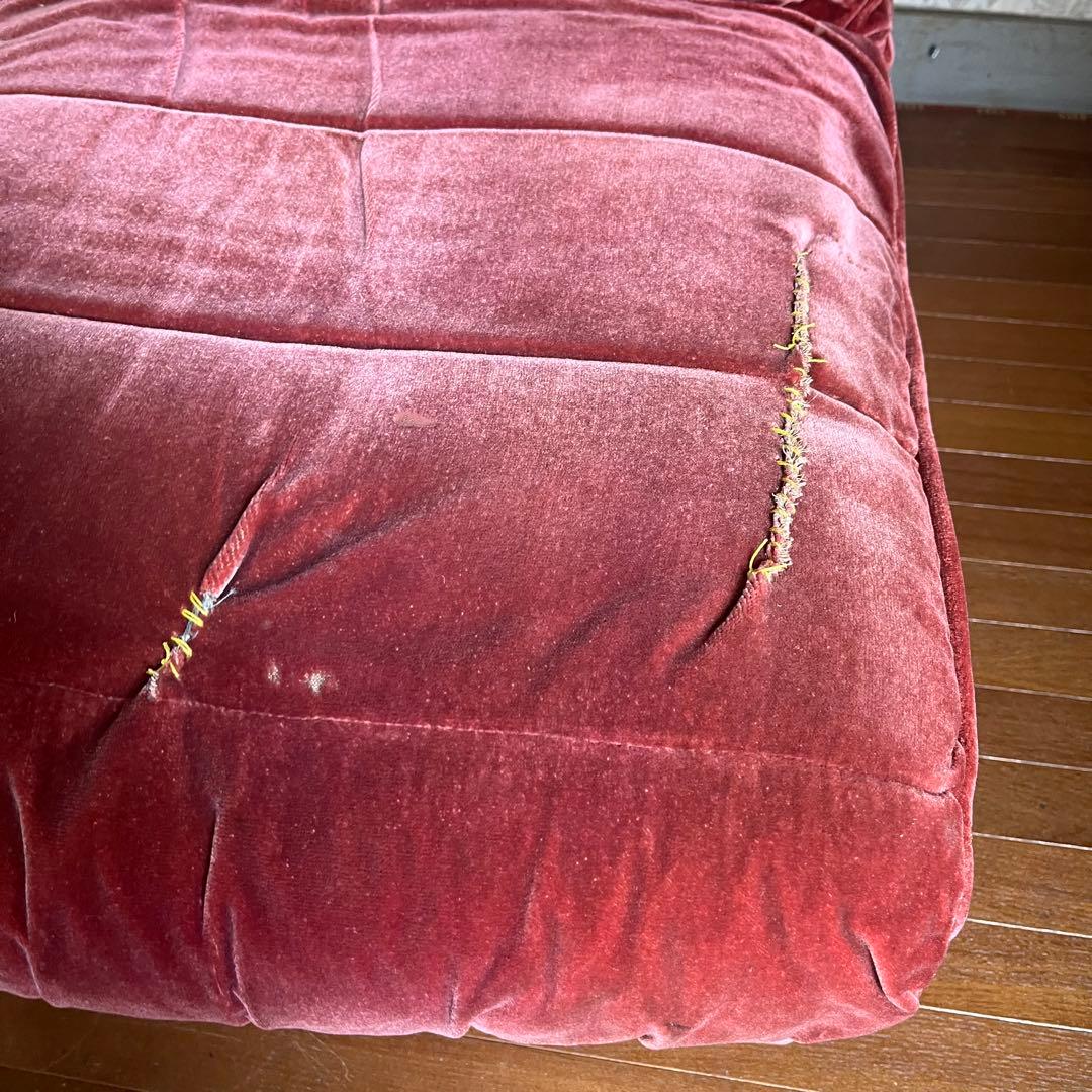 【アンティーク】昭和レトロ ベロア シングルソファ スナック 喫茶店 古家具