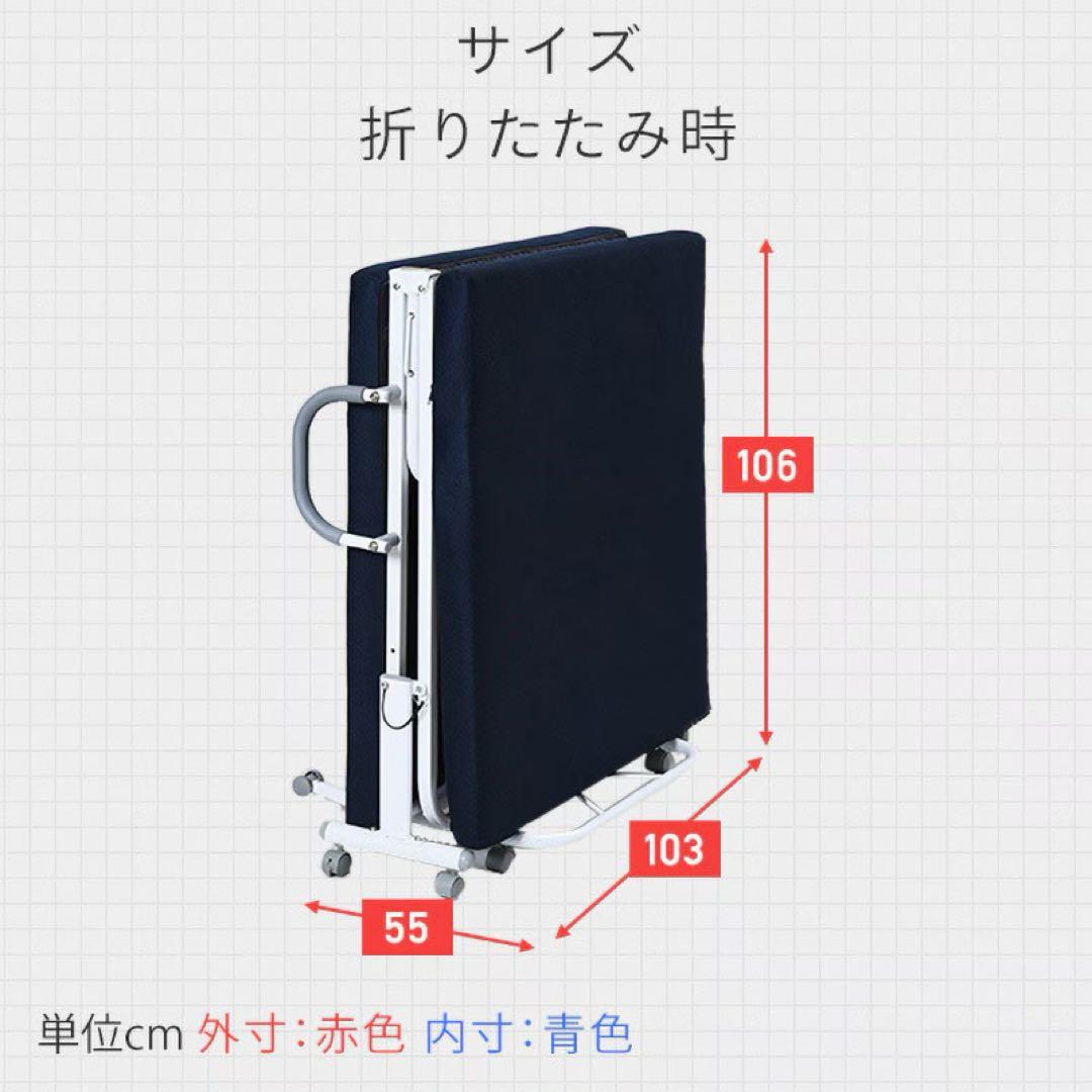 山善YAMAZEN／低反発折りたたみベッド ハイタイプHT-1S(DBR/BK)