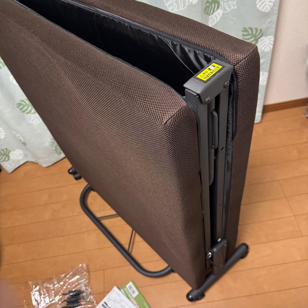 山善YAMAZEN／低反発折りたたみベッド ハイタイプHT-1S(DBR/BK)