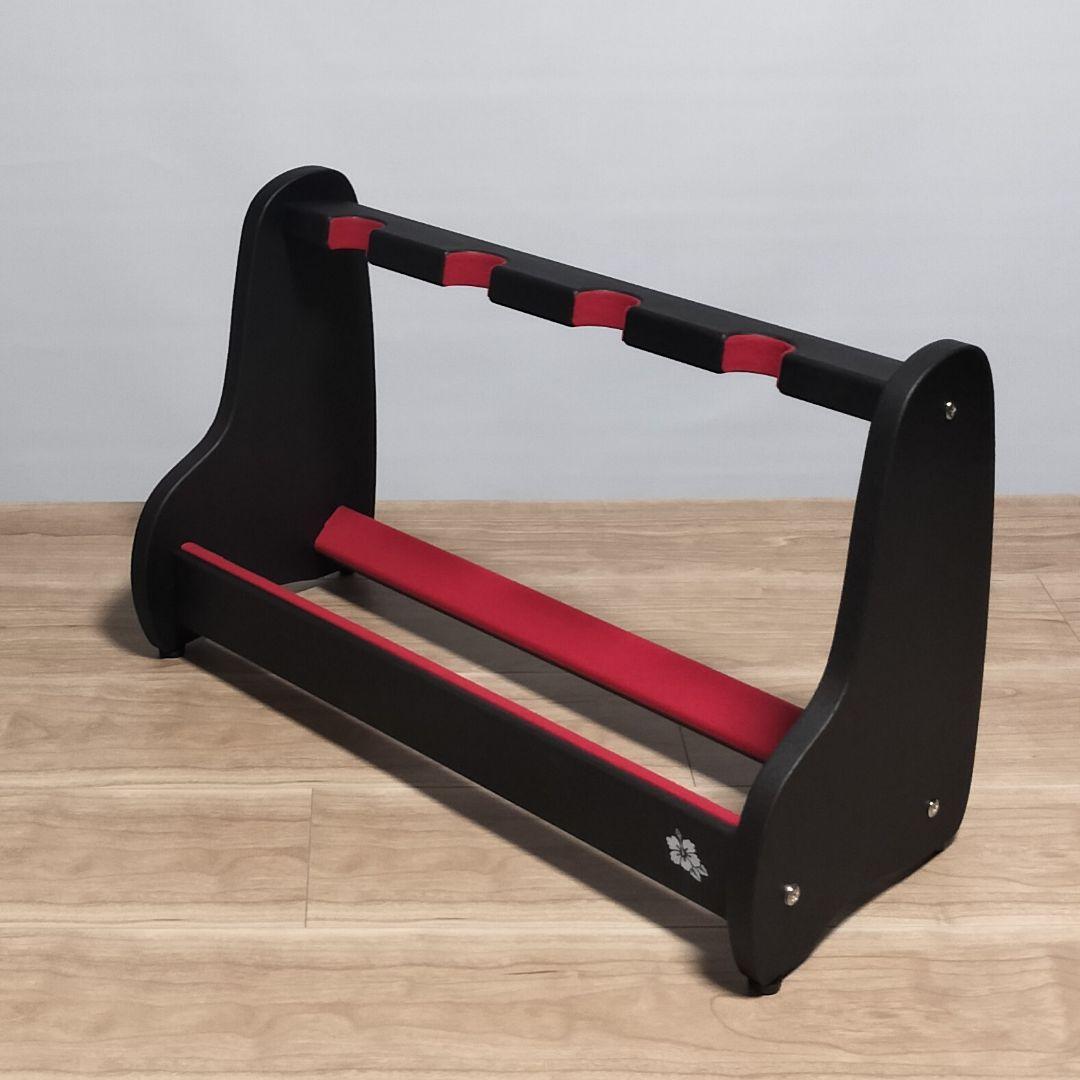 沖縄三線スタンド 標準型 木製 ブラック 4丁用 三線立て